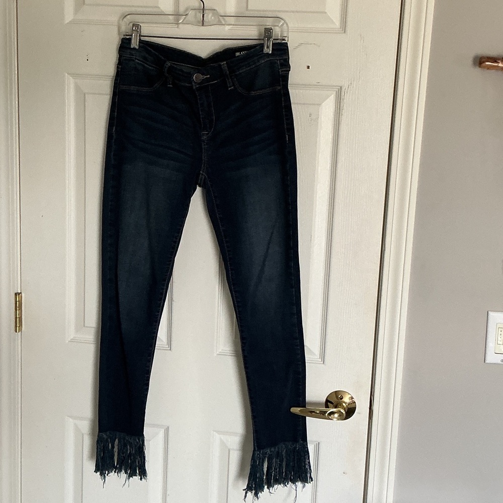 BlankNYC Dark Blue Frayed Hem Women Jeans